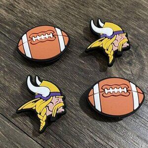 MINNESOTA VIKINGS NFL SET OF 4 SHOE CHARMS FOR CROCS